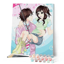 Cargar imagen en el visor de la galería, Pintar Por Números - Amor Feliz Pareja - Figuredart - Infantil Romanticismo