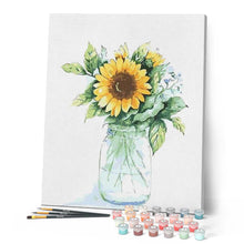 Cargar imagen en el visor de la galería, Pintar Por Números - Botella De Girasoles - Figuredart - Flores