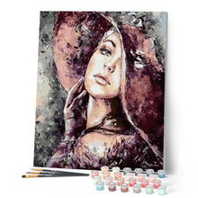 Cargar imagen en el visor de la galería, Pintar Por Números - Mujera Con Sombrero Rojo - Figuredart - Retrato Romanticismo