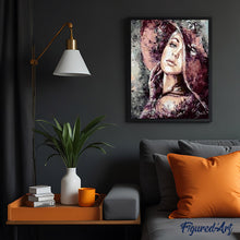 Cargar imagen en el visor de la galería, Pintar Por Números - Mujera Con Sombrero Rojo - Figuredart - Retrato Romanticismo