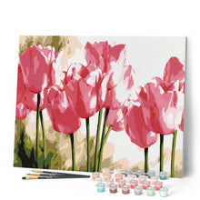 Cargar imagen en el visor de la galería, Pintar Por Números - Tulipanes De Color Rosa - Figuredart - Flores