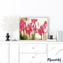 Cargar imagen en el visor de la galería, Pintar Por Números - Tulipanes De Color Rosa - Figuredart - Flores