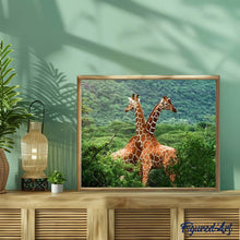 Cargar imagen en el visor de la galería, Pintar Por Números - Abrazo Entre Jirafas - Figuredart - Animales Jirafas