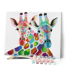 Cargar imagen en el visor de la galería, Pintar Por Números - Dos Jirafas De Color - Figuredart - Animales Pop Art