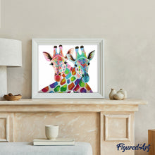 Cargar imagen en el visor de la galería, Pintar Por Números - Dos Jirafas De Color - Figuredart - Animales Pop Art