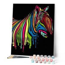 Cargar imagen en el visor de la galería, Pintar Por Números - Cebra Colorido - Figuredart - Animales Pop Art