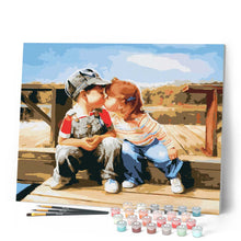 Cargar imagen en el visor de la galería, Pintar Por Números - Primer Beso - Figuredart - Romanticismo