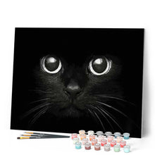 Cargar imagen en el visor de la galería, Pintar Por Números - Cabeza De Gato Negro - Figuredart - Animales Gatos