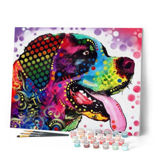 Cargar imagen en el visor de la galería, Pintar Por Números - Perro Con Lengua Color - Figuredart - Animales Perros Pop Art