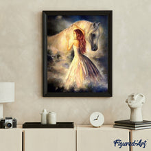 Cargar imagen en el visor de la galería, Pintar Por Números - Chica Y Caballo - Figuredart - Animales Caballos