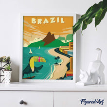 Cargar imagen en el visor de la galería, Póster de viaje Brasil