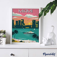 Cargar imagen en el visor de la galería, Póster de viaje Miami
