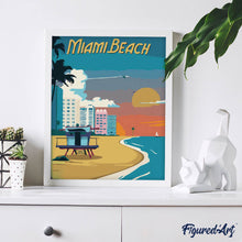 Cargar imagen en el visor de la galería, Póster de viaje Miami Beach