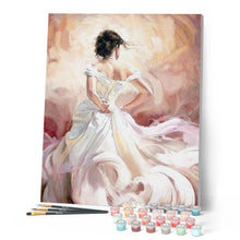Cargar imagen en el visor de la galería, Pintar Por Números - Mujer De Gasa Blanca - Figuredart - Romanticismo