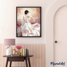 Cargar imagen en el visor de la galería, Pintar Por Números - Mujer De Gasa Blanca - Figuredart - Romanticismo