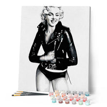 Cargar imagen en el visor de la galería, Pintar Por Números - Blanco Y Negro De Marilyn Monroe - Figuredart - Retrato