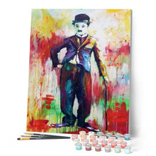 Cargar imagen en el visor de la galería, Pintar Por Números - Chaplin Acuarela - Figuredart - Pop Art Retrato