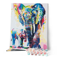 Cargar imagen en el visor de la galería, Pintar Por Números - Elefante Acuarela - Figuredart - Animales Elefantes