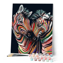 Cargar imagen en el visor de la galería, Pintar Por Números - Cebras Colores - Figuredart - Animales