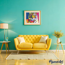 Cargar imagen en el visor de la galería, Pintar Por Números - La Cabeza Del Tigre De Color - Figuredart - Animales Pop Art Tigres