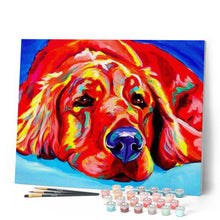 Cargar imagen en el visor de la galería, Pintar Por Números - Perro Rojo Tendido En El Suelo - Figuredart - Animales Perros