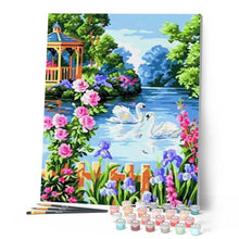 Cargar imagen en el visor de la galería, Pintar Por Números - Lago Del Cisne - Figuredart - Animales Paisajes