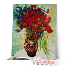 Cargar imagen en el visor de la galería, Pintar Por Números - Margaritas Y Amapolas - Figuredart - Flores