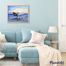 Cargar imagen en el visor de la galería, Pintar Por Números - Caballos En La Playa - Figuredart - Animales Caballos