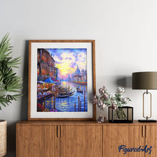 Cargar imagen en el visor de la galería, Pintar Por Números - Venecia Puesta De Sol - Figuredart - Ciudades Paisajes