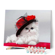 Cargar imagen en el visor de la galería, Pintar Por Números - Red Hat Cat - Figuredart - Animales