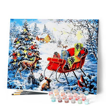 Cargar imagen en el visor de la galería, Pintar Por Números - Ciervos Navidad Con Los Regalos - Figuredart - Navidad