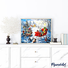 Cargar imagen en el visor de la galería, Pintar Por Números - Ciervos Navidad Con Los Regalos - Figuredart - Navidad