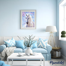 Cargar imagen en el visor de la galería, Pintar Por Números - Caballo Blanco Y Flores - Figuredart - Animales Caballos