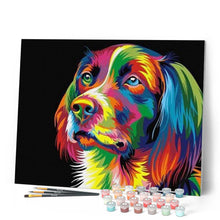 Cargar imagen en el visor de la galería, Pintar Por Números - La Cabeza De Perro Colorido - Figuredart - Animales Perros Pop Art
