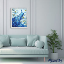 Cargar imagen en el visor de la galería, Pintar Por Números - Pavo Real Azul - Figuredart - Animales Pavo Real