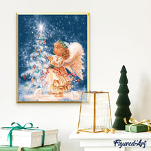 Cargar imagen en el visor de la galería, Pintar Por Números - Angel Añadiendo Estrella - Figuredart - Navidad Religión