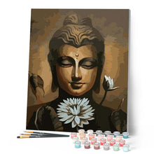 Cargar imagen en el visor de la galería, Pintar Por Números - White Lotus Buda - Figuredart - Principiantes Religión Retrato