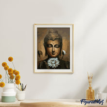 Cargar imagen en el visor de la galería, Pintar Por Números - White Lotus Buda - Figuredart - Principiantes Religión Retrato