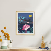 Cargar imagen en el visor de la galería, Pintar Por Números - Flamenco Nocturno - Figuredart - Animales Flores