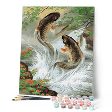 Cargar imagen en el visor de la galería, Pintar Por Números - Pareja De Peces - Figuredart - Flores Peces
