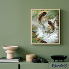 Cargar imagen en el visor de la galería, Pintar Por Números - Pareja De Peces - Figuredart - Flores Peces
