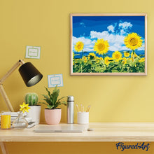 Cargar imagen en el visor de la galería, Pintar Por Números - Cielo Azul Girasol - Figuredart - Flores