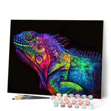 Cargar imagen en el visor de la galería, Pintar Por Números - Camaleón Colorido - Figuredart - Animales Pop Art
