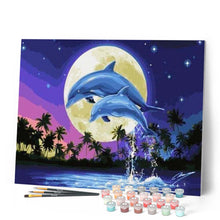 Cargar imagen en el visor de la galería, Pintar Por Números - Luna Y Delfín - Figuredart - Animales Dolfines