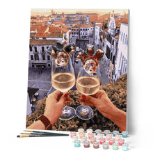 Cargar imagen en el visor de la galería, Pintar Por Números - Brindando - Figuredart - Ciudades Romanticismo