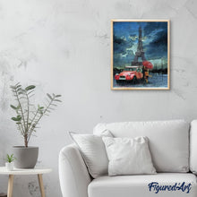 Cargar imagen en el visor de la galería, Pintar Por Números - Pareja Lluvia Torre Eifel - Figuredart - Ciudades