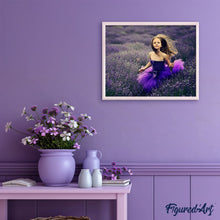 Cargar imagen en el visor de la galería, Pintar Por Números - Chica Lavanda - Figuredart - Flores