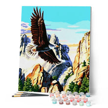 Cargar imagen en el visor de la galería, Pintar Por Números - Águilas De La Montaña - Figuredart - Animales Montañas Paisajes