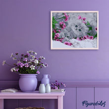 Cargar imagen en el visor de la galería, Pintar Por Números - Gato Púrpura - Figuredart - Animales Flores Gatos
