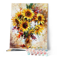Cargar imagen en el visor de la galería, Pintar Por Números - Girasoles Abstractos - Figuredart - Flores